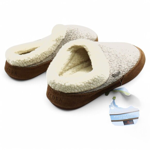 Acorn Faux Fur Mule Slippers - Picture 2 of 8